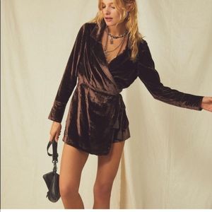 Free People Crushed Velvet romper